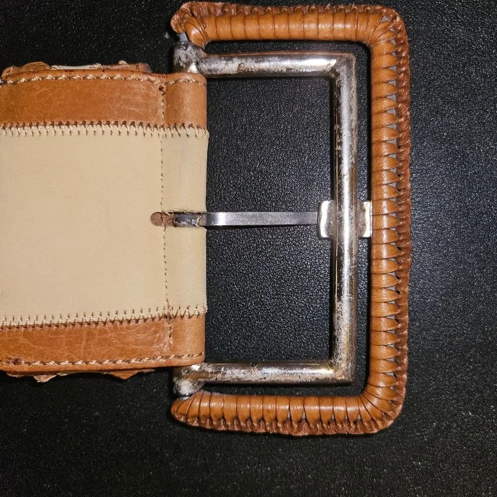 Vintage Linea Pelle Laser Cut Leather Belt Size S